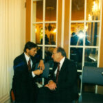 Miles Lerman, przewodniczący Muzeum Holocaustu, ambasador Jerzy Koźmiński – Ambasada RP w Waszyngtonie, 1995